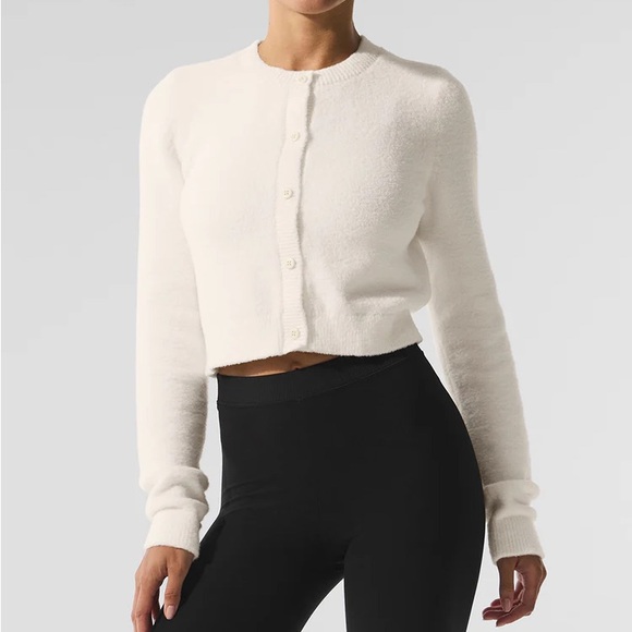 ALO Snuggle Up Sweater Cropped Cardigan - Picture 1 of 4